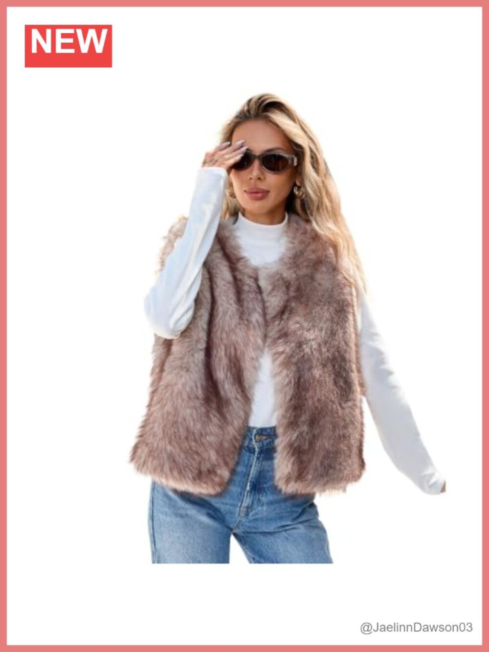 Womens Faux Fur Vest Open Front Sleeveless Fluffy Furry Waistcoat